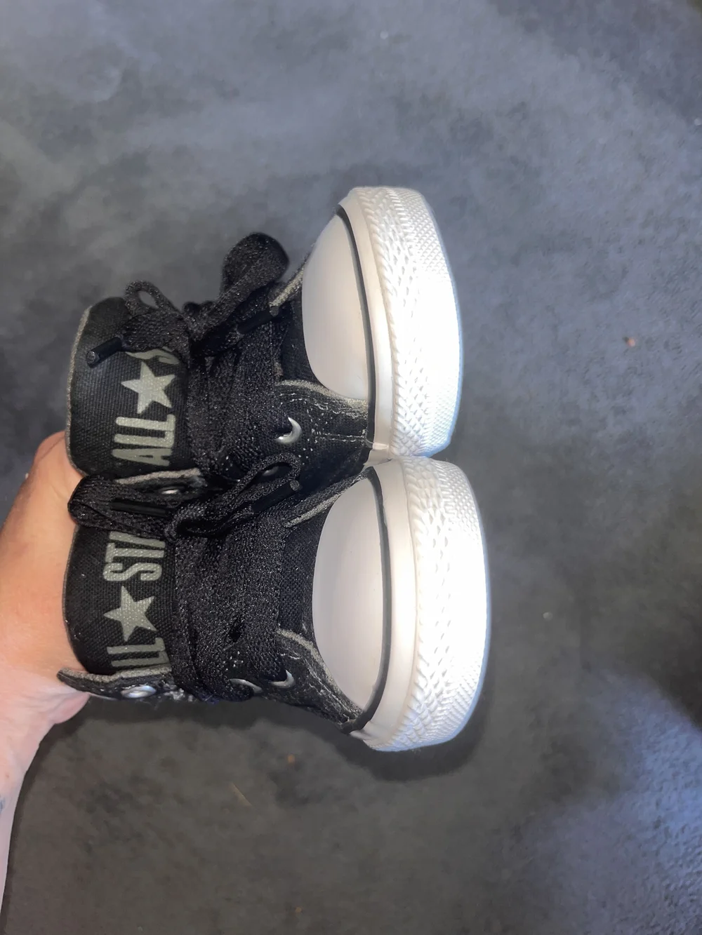 Converse All Star Kids' Black High-Top Sneakers Sz 4 Thick Laces